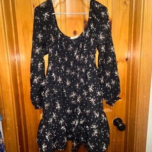 Liberty Love Black Floral Long Sleeve Dress